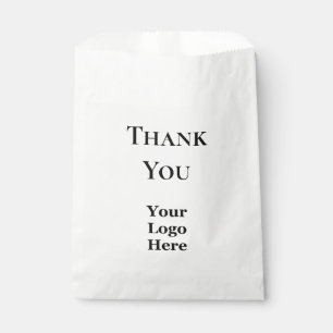 Business Logo and Thank You Black & White Template Favour Bags