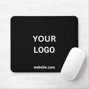 Business Logo and Website Black Mouse Pad