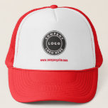 Business Logo and Website Custom New Employee Trucker Hat<br><div class="desc">Business Logo and Website Custom Employee Trucker Hat. Add your company logo and brand identity to this trucker hat as well as your website address or slogan by clicking the "Personalise" button above. These brand-able trucker hats can advertise your business as employees wear them and double as a corporate swag....</div>