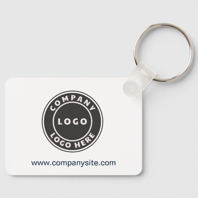 Business Logo and Website Employees Custom Key Ring (Front)