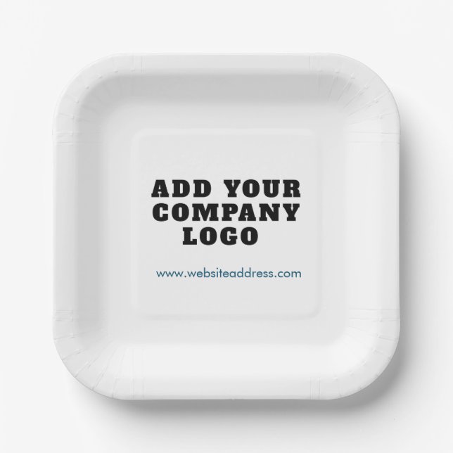 Business Logo and Website Office Corporate Event Paper Plate (Front)