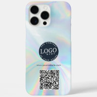 Business Logo and Website QR Code Holographic