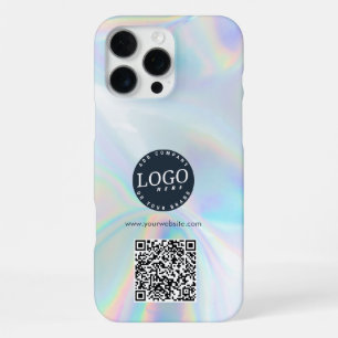 Business Logo and Website QR Code Holographic iPhone 16 Pro Max Case