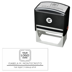 Business Logo and Your Name Self-inking Stamp