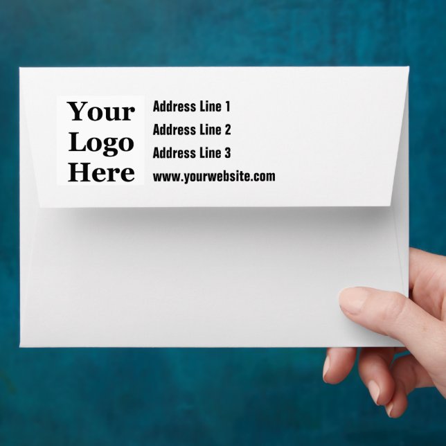 Business Logo Back Flap Return Address Template Envelope (Hand)