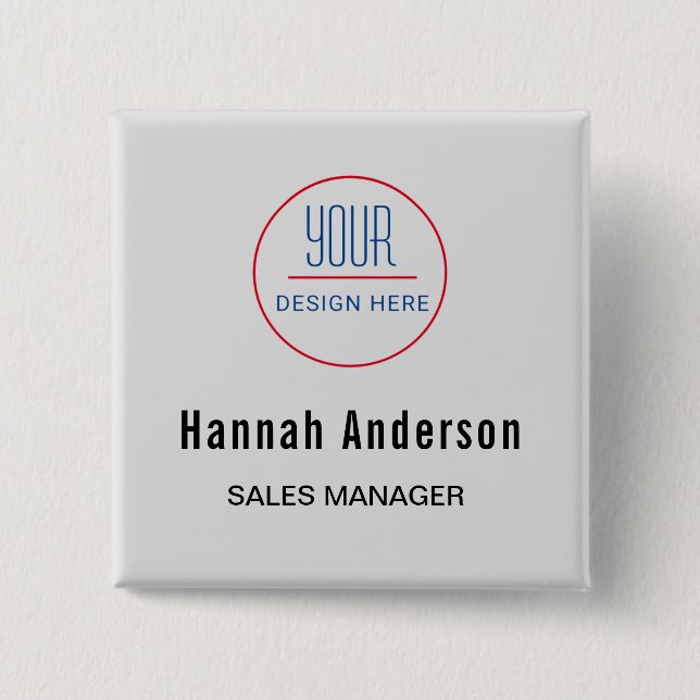 Business Logo Basic Employee Staff Name Badge (Front)