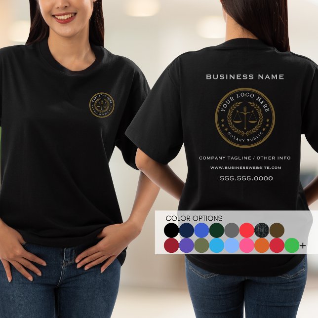 Business Logo Black Add Text Staff Company  T-Shirt (Creator Uploaded)