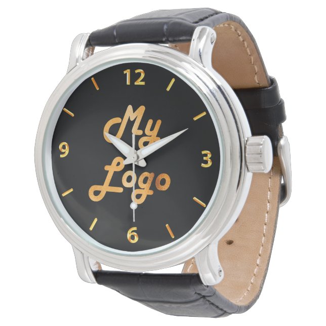 Business logo black gold corporate watch (Angled)