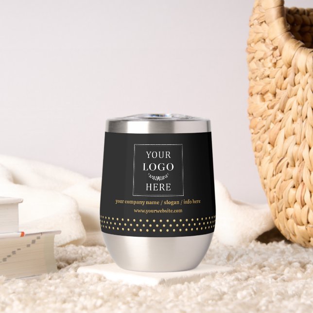 Business Logo Black Gold Dots Branded (Living Room (Rotated))