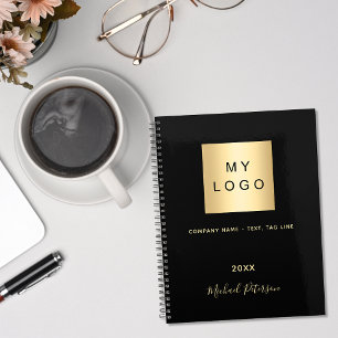 Business logo black gold elegant monogram 2023 pla planner