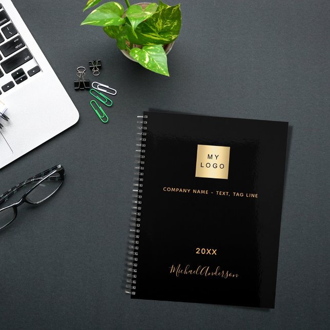 Business logo black gold name elegant 2025 planner (Creator Uploaded)