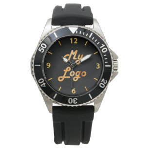 Business logo black gold watch