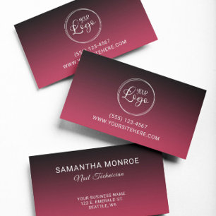 Business Logo Black Magenta Red Gradient Business Card