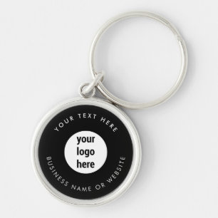 Business Logo Black Minimalist Business Key Ring