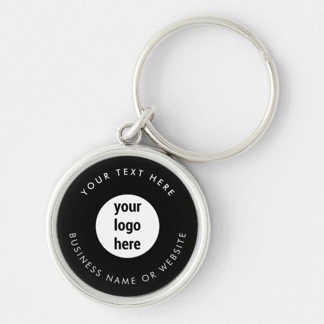 Business Logo Black Minimalist Business  Key Ring (Front)