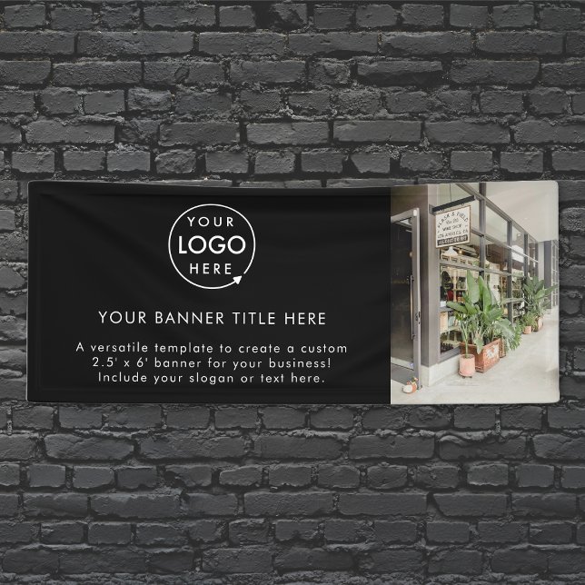 Business Logo | Black Modern Promotional Photo 6' Banner (Creator Uploaded)