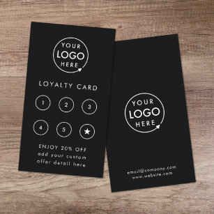 Business Logo   Black Professional Company Punch Loyalty Card