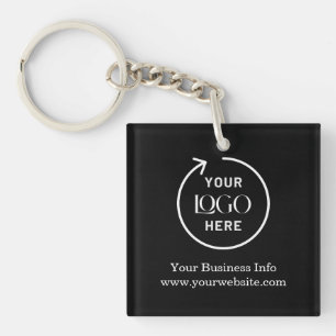 Business Logo Black   Promotional Minimalist Key Ring