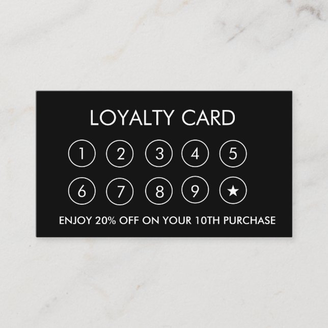 Business Logo Black Star Professional Company Loyalty Card (Front)