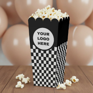 Business Logo Black & White Checkerboard Movie Favour Box