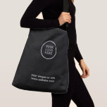 Business Logo black white Promotional  Crossbody Bag<br><div class="desc">An elegant custom business paper cup template in a modern minimalist style which can be easily updated with your company logo and company slogan or info. If you need any help personalising this product,  please contact me using the message button and I'll be happy to help.</div>
