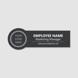 Business Logo Black & White Staff Identification Name Tag