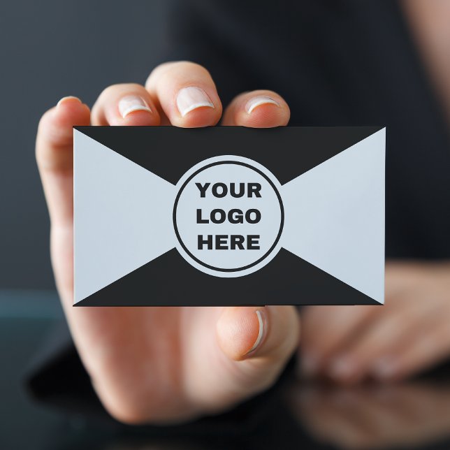Business Logo Black & White Triangle Minimalist Business Card (Creator Uploaded)