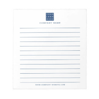 Business Logo Blue Lined  Company Promotional  Notepad