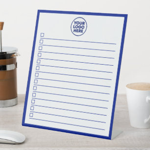 Business Logo Blue To Do List Dry Erase Board Pedestal Sign