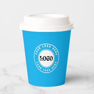 Business LOGO blue &white Professional   Paper Cups