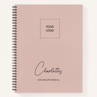  Business Logo Blush Pink Elegant Bullet Journal