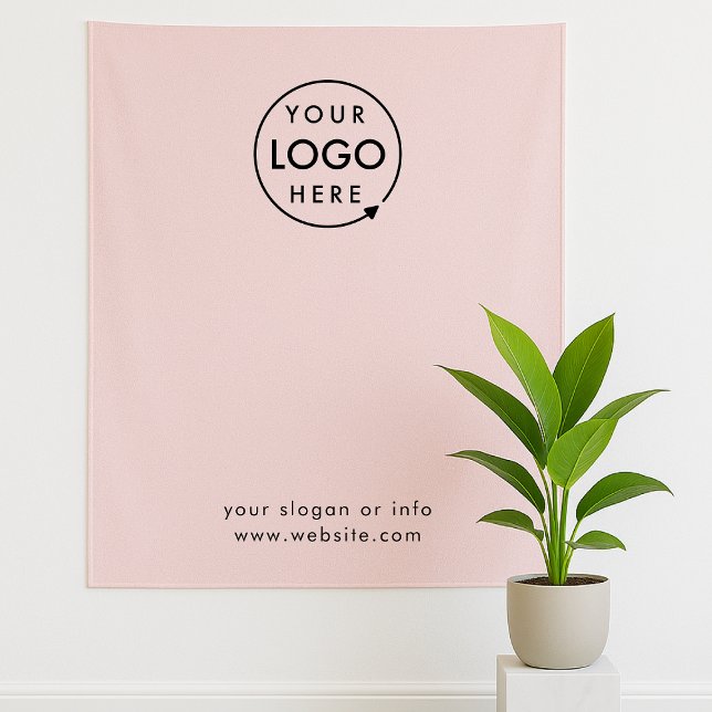 Business Logo | Blush Pink Photo Backdrop  Tapestry (Creator Uploaded)