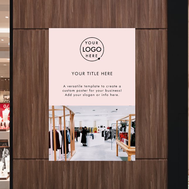 Business Logo | Blush Pink Photo Promotional Poster (Creator Uploaded)