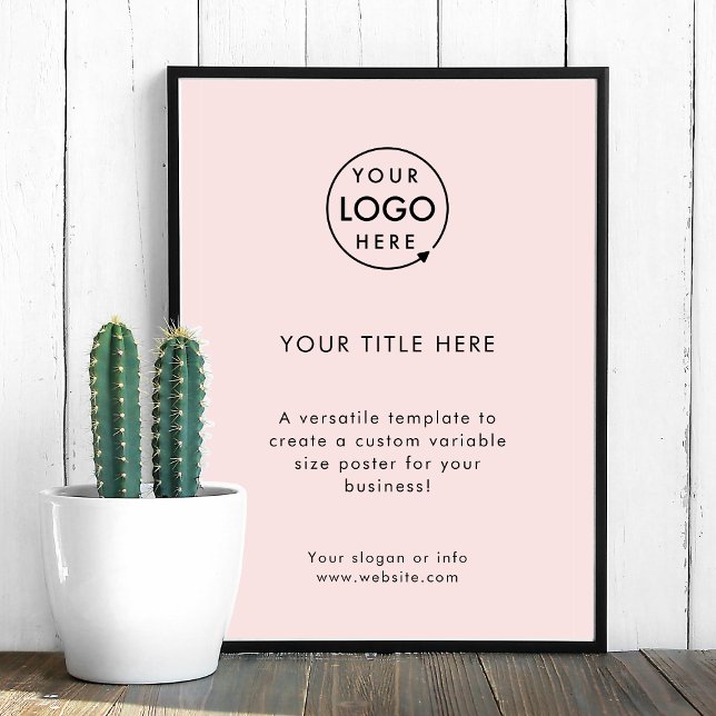 Business Logo Blush Pink Promotional Professional Poster (Creator Uploaded)