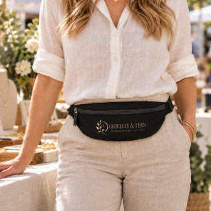 Business Logo Brand Black Bum Bags