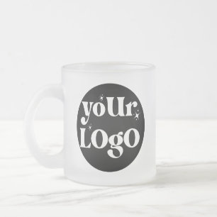Business Logo Branded Frosted Glass Coffee Mug