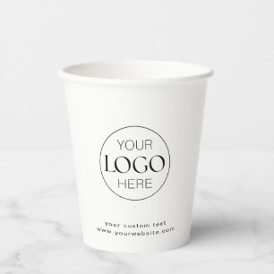 Business Logo Branded Modern Simple Clean Paper Cups