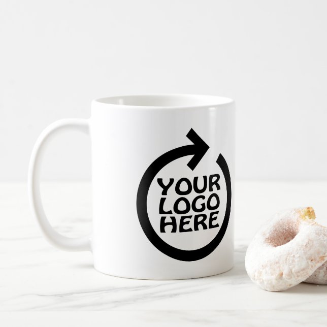 Business Logo Branded Personalised Coffee Mug (With Donut)
