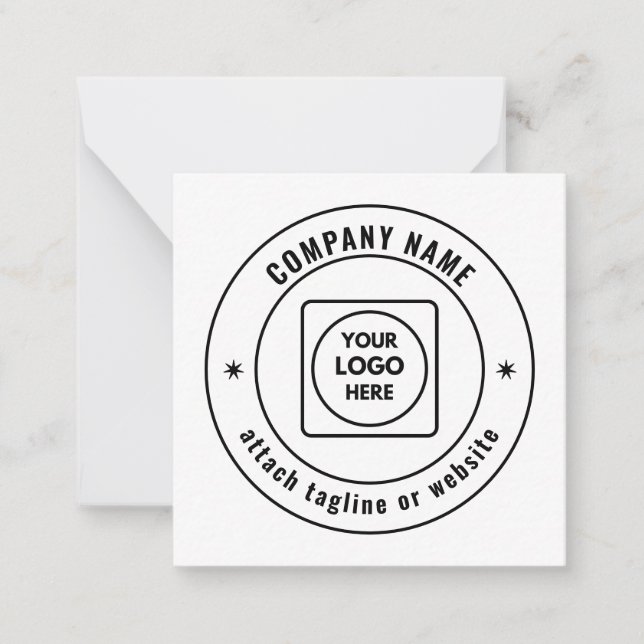 Business Logo & Branding White Note Card (Front)