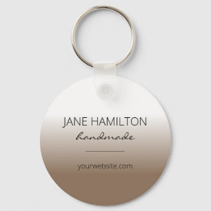 Business Logo Brown Minimal Simple Keychain