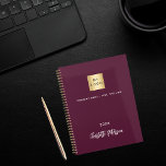 Business logo burgundy elegant 2024 planner<br><div class="desc">A trendy burgundy background.  Personalise and add your business,  company logo,  a text,  year and personal name.  White letters.  If you want it without text,  use your back-space key to delete.</div>