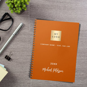 Business logo burnt orange elegant notebook