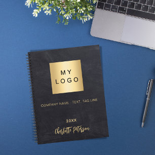 Business logo chalkboard grey name 2026 planner