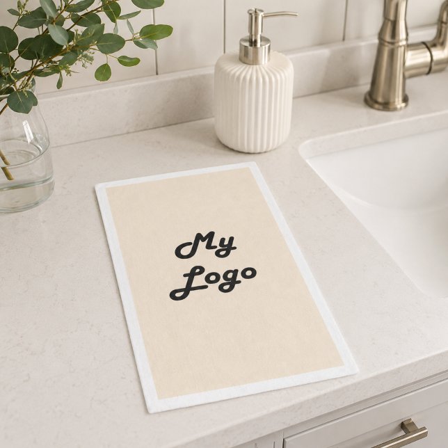 Business logo champagne cream napkin (Creator Uploaded)