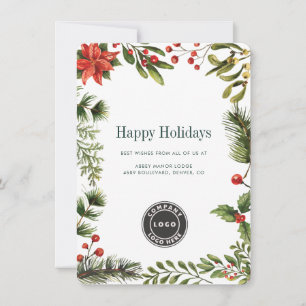 Business Logo Christmas Holiday 2026 Calendar Card