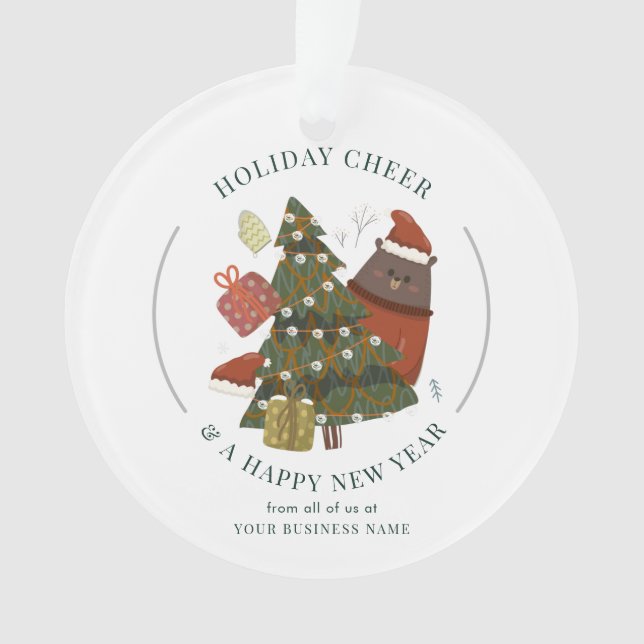 Business Logo Christmas Holiday Corporate Custom Ornament (Front)