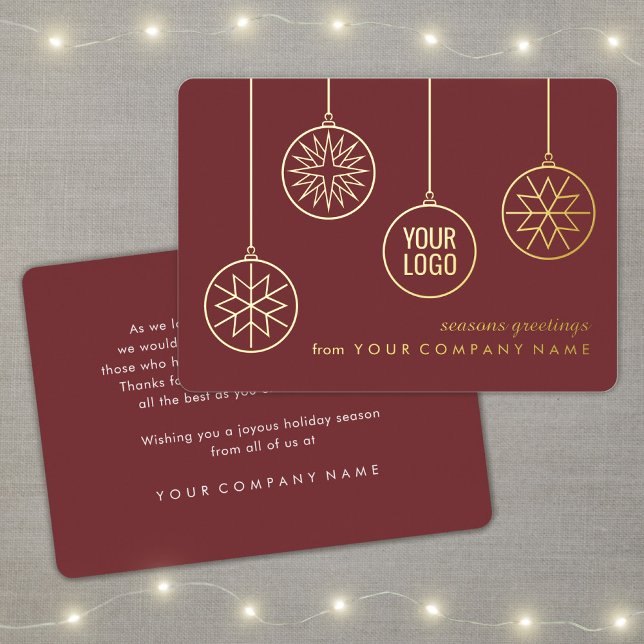 Business Logo Christmas Ornaments Burgundy Modern (Creator Uploaded)
