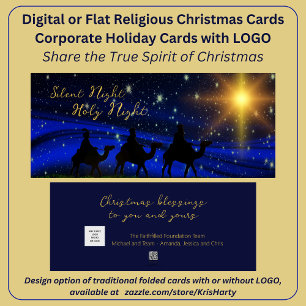 Business Logo Christmas Religious Long Horizontal Holiday Card