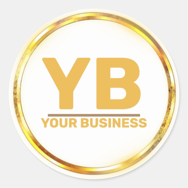 BUSINESS LOGO CLASSIC ROUND STICKER (Front)
