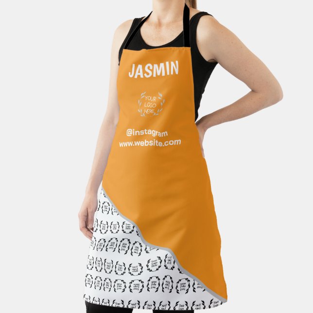 Business Logo Color Block Pattern Name Title Apron (Insitu)